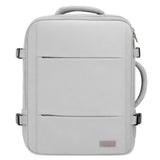 Camry CR 6881mg Reiserucksack 24L erweiterbar, Handgepäck Rucksack mit Laptopfach bis 15,6 Zoll, Business Backpack mit RFID-Fach, USB-Anschluss, Trolleykompatibel Grau