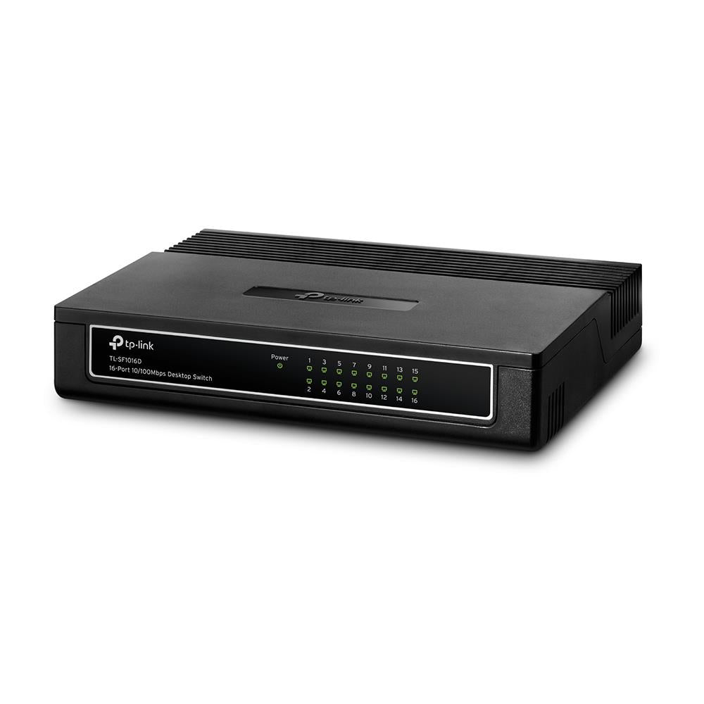 TP-Link TL-SF1016D 16-Port Fast Ethernet Desktop Switch Unmanaged Kunststoffgehäuse Plug&Play