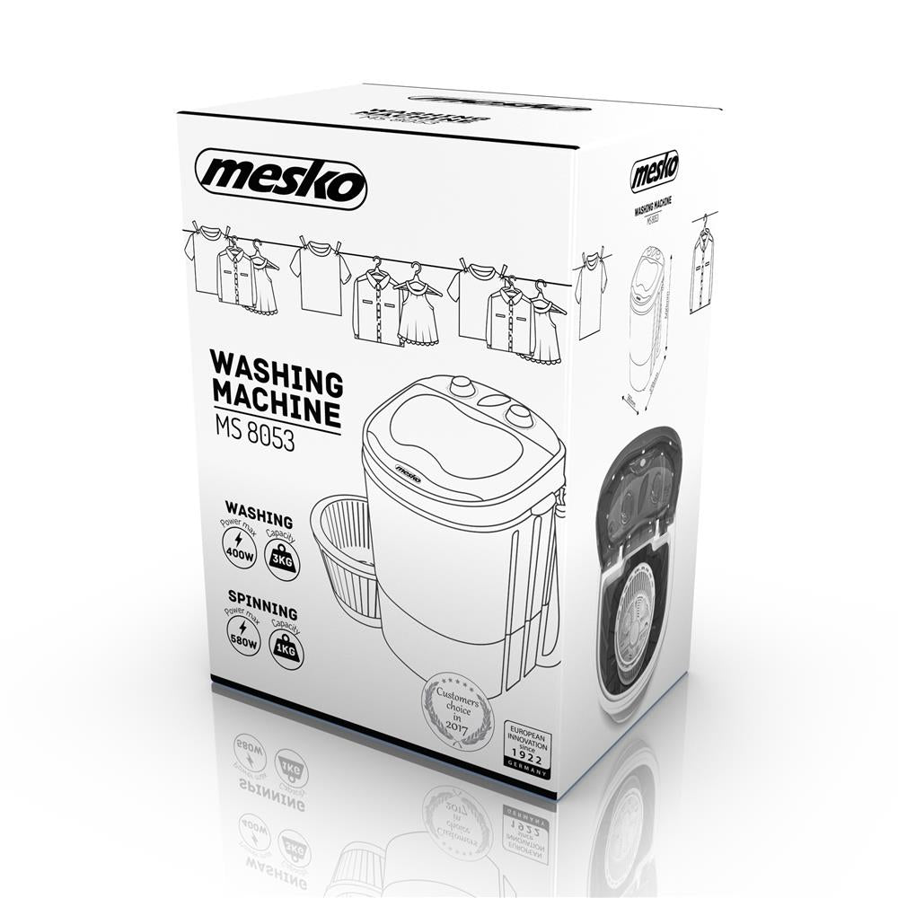 Mesko MS 8053 kleine Waschmaschine mit Schleudern 3 kg Kapazität Camping Reise