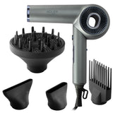 Adler AD 2289 SUPERSPEED Haartrockner mit Ionen-Technologie, 1600W, brushless Motor, 110.000 U/min, 4 Aufsätze, Diffusor, klappbarer Griff, Schwarz