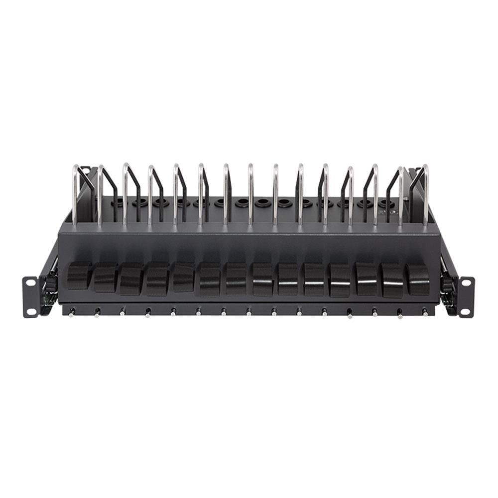 LogiLink Ausziehbarer 19"-Fachboden für Notebooks & Tablets – 4,5 HE, Schwarz