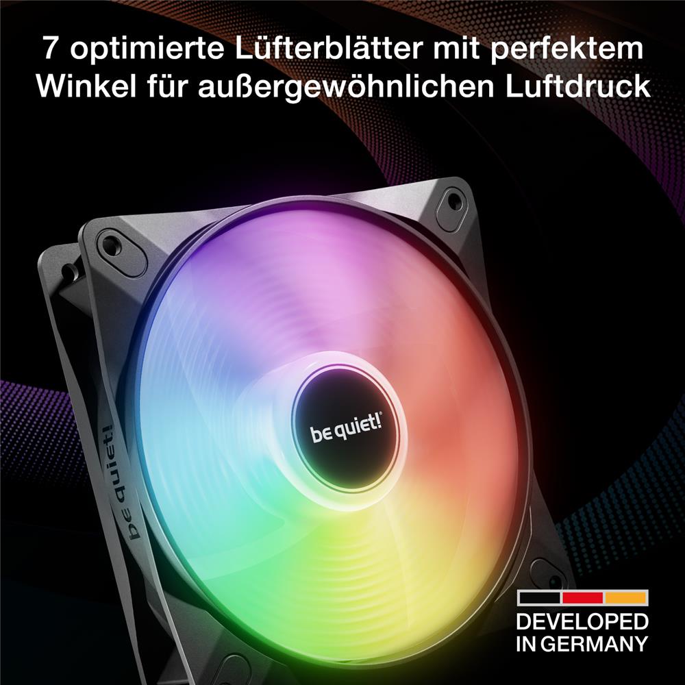 be quiet! Light Wings LX 120mm PWM Reverse Black Lüfter 7 optimierte und invertierte Lüfterblätter