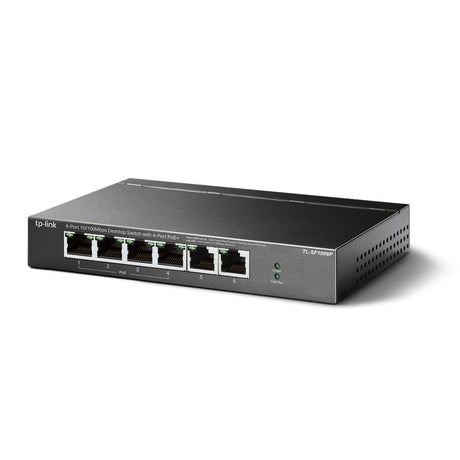 TP-Link TL-SF1006P 6-Port 10/100Mbit/s-Desktop-Switch mit 4-Port PoE+ Metallgehäuse