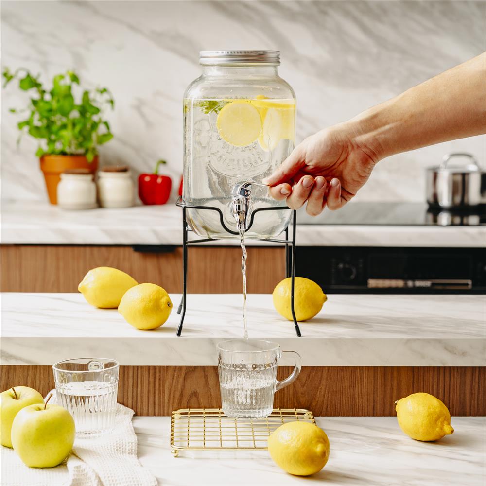 Adler AD 6741 Getränkespender 4 Liter aus Glas mit Metallständer