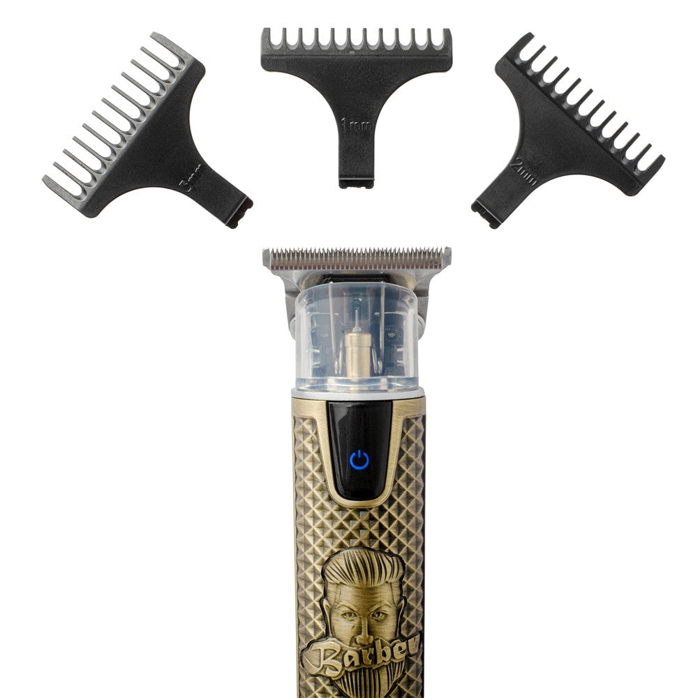 Adler AD 2970 Profi Barber Haarschneider Trimmer, Rasierapparat Konturenschneider für Bart, Nacken und Haarlinien, Keramikklinge, USB-C, Metallgehäuse Golden