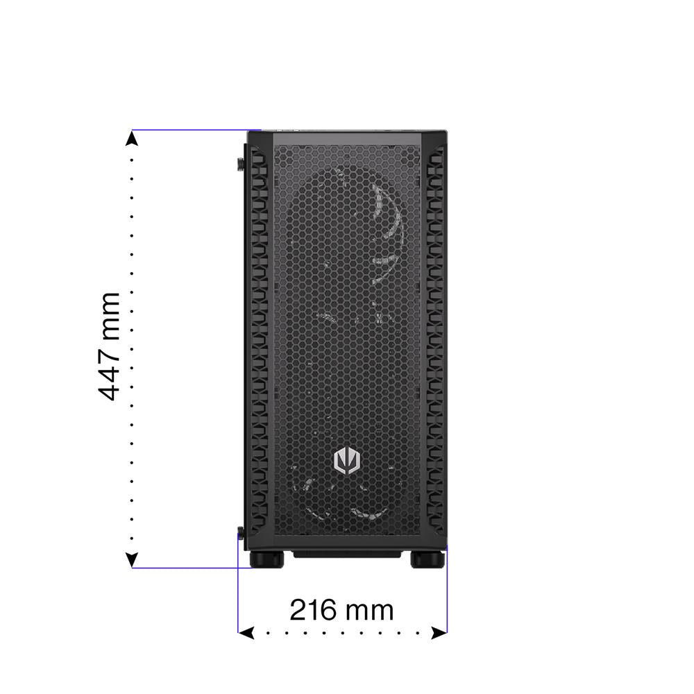 ENDORFY Signum 300 Air EY2A005, Schwarz, PC-Gehäuse, inklusive 4 Lüfter, Glas-Seitenpanel