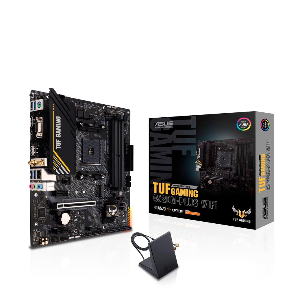 ASUS TUF GAMING A520M-PLUS WIFI Mainboard Sockel AMD A520 (Ryzen AM4, Micro ATX, M.2-Unterstützung)