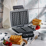 Adler AD 3085 Waffeleisen für Belgische Waffeln mit Antihaftbeschichtung Weiß