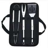 Adler AD 6730 Barbecue-Besteck-Set mit Tasche, Grillbesteck mit Spatel, Fleischgabel und Grillzange