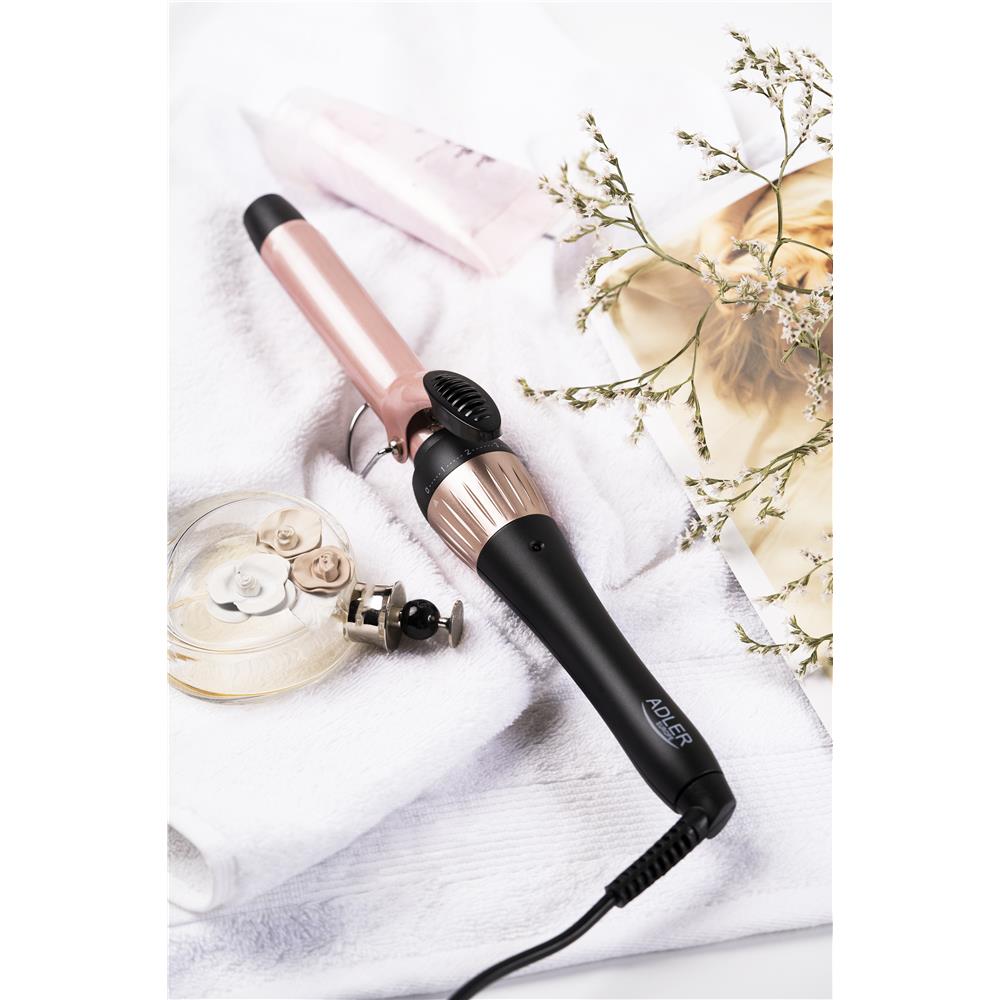 Adler AD 2117 Lockenstab 25 mm Durchmesser 4 Temperatureinstellungen pink schwarz