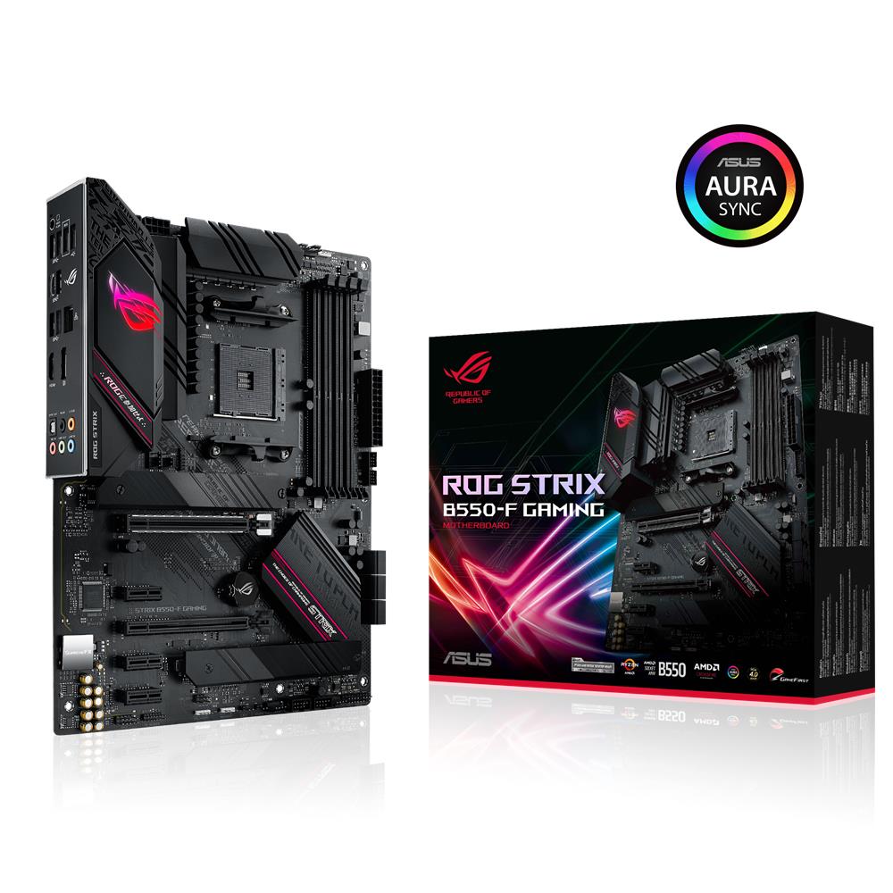 ASUS ROG Strix B550-F Gaming Mainboard Sockel AM4 ATX Ryzen PCIe 4.0 Intel 2,5 Gbit/s-Ethernet 2x M.2 mit Kühlern SATA 6Gbit/s USB 3.2 Gen 2