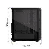ENDORFY Arx 500 ARGB, ATX PC-Gehäuse, inkl. 4x 140mm ARGB PWM-Lüfter, Seitenteil aus gehärtetem Glas | EY2A011