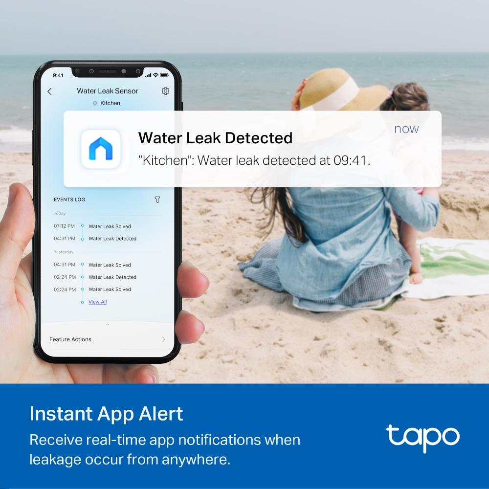 TP-Link Tapo T300 – Intelligenter Wasserlecksensor mit 90 dB-Alarm & IP67-Schutz
