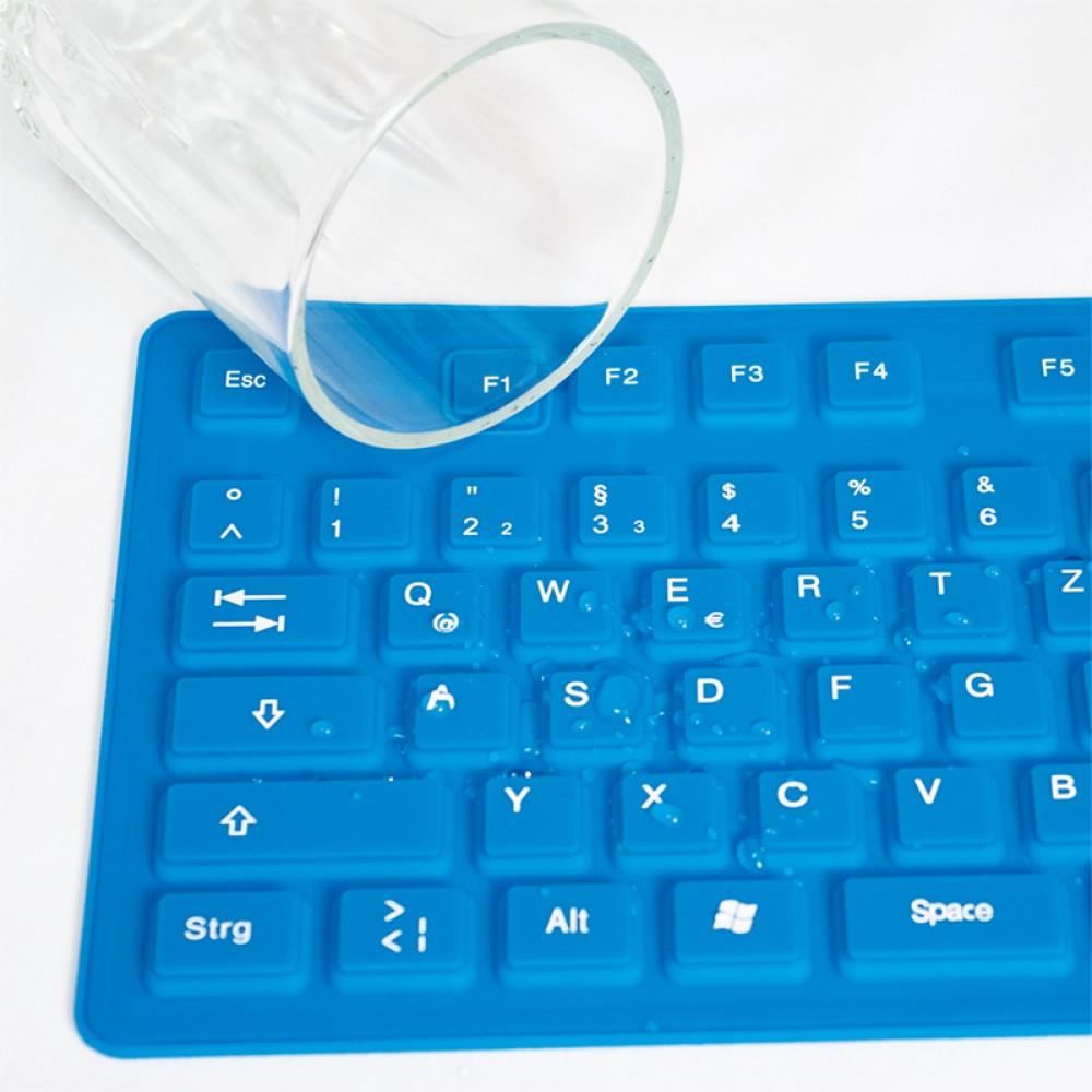 LogiLink Tastatur Flexibel Wasserfest USB PS/2 blau