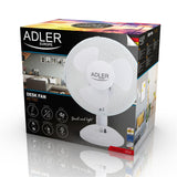 Adler AD 7302 Tischventilator Weiß 23 cm Durchmesser Zwei Geschwindigkeitsstufen