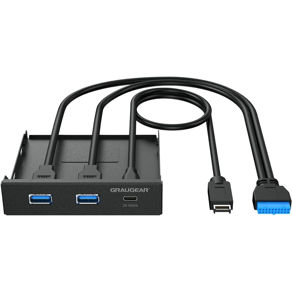 GRAUGEAR Multi Frontblende mit USB 3.2 Gen2x2 Type-C