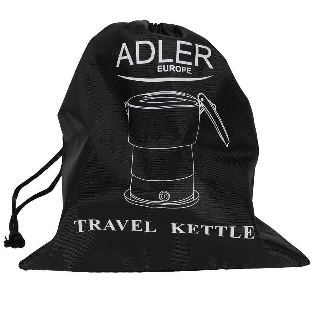 Adler AD 1377 Reise Wasserkocher 0,6 L faltbares Silikongehäuse Camping grau