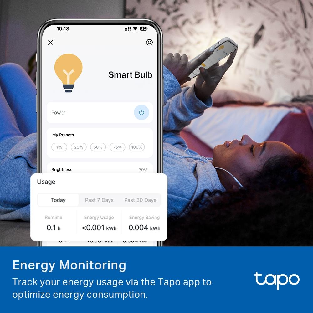 TP-Link Tapo L520E Smart WLAN Lampe E27 dimmbar 4000K App Steuerung