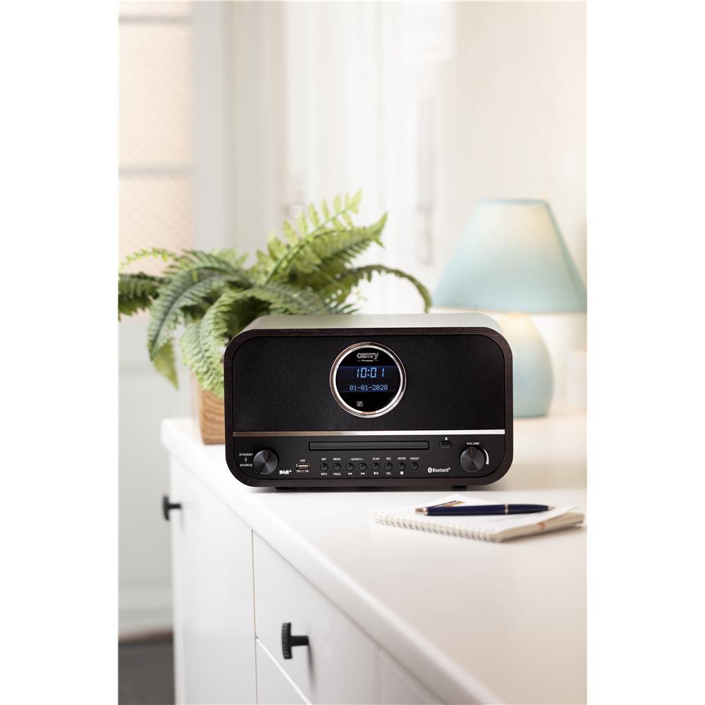 Camry CR 1182 Radio Retro Küchenradio mit Holzgehäuse Bluetooth 5.0 FM DAB braun