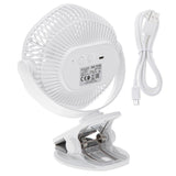 Adler AD 7335 Akku Ventilator mit LED Licht und Drehfunktion Weiß