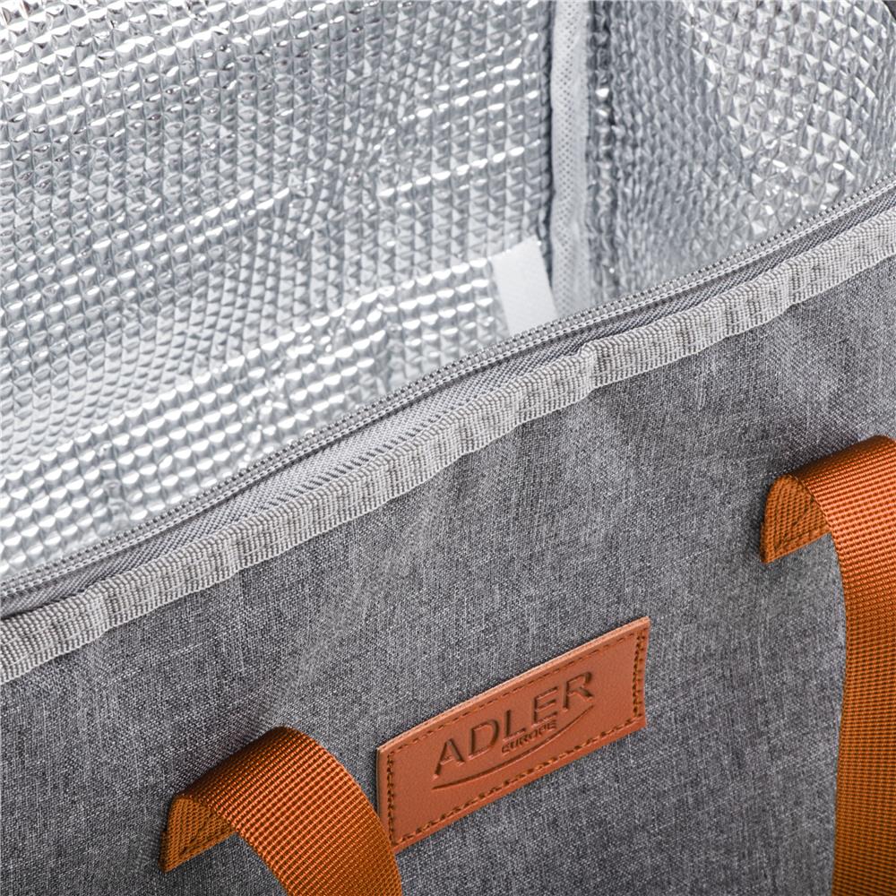 Adler AD 4523 Kühltasche 10L – Kompakte Thermotasche für Picknick, Reise & Einkauf in Grau