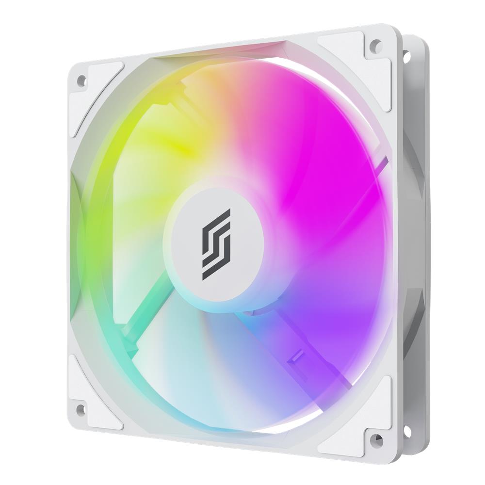 Silentware RF140W-R White 140mm PWM A-RGB Reverse-Airflow Lüfter, RGB, leise für PC-Gehäuse