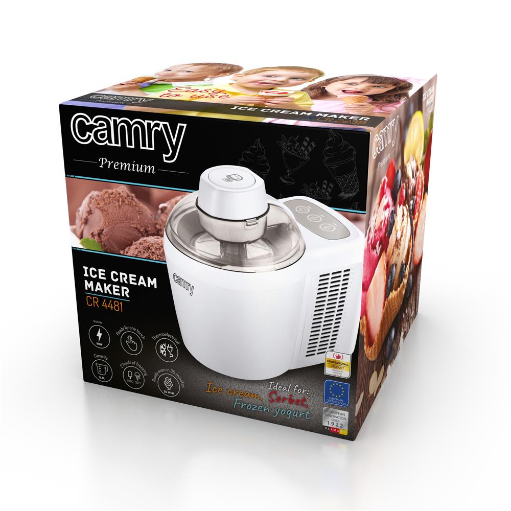 Camry CR 4481 Mini Eismaschine Sorbet Frozen Yoghurt weiß