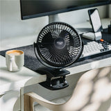 Adler AD 7342b Akku Ventilator mit Clip, USB Tischventilator 15,5 cm, Camping Ventilator, Clip Ventilator für Schreibtisch, Wohnmobil, Zelt und Büro, Schwarz