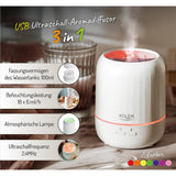 Adler AD 7968 USB 3in1 Ultraschall Aroma Diffuser für Ätherische Öle 7 Farben