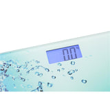 Mesko MS 8156 Personenwaage bis 150 kg Glas blau Badezimmer Waage LCD-Display Wasser-Motiv