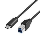 LogiLink USB cable, USB 3.2 Gen1 USB-C to USB B, black 1 m 5 V schwarz