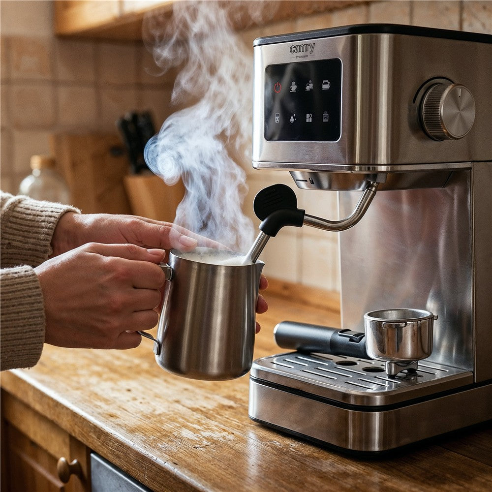 Camry CR 4389 7-in-1-Espressomaschine – Milchaufschäumer, 1,7-Liter-Wassertank