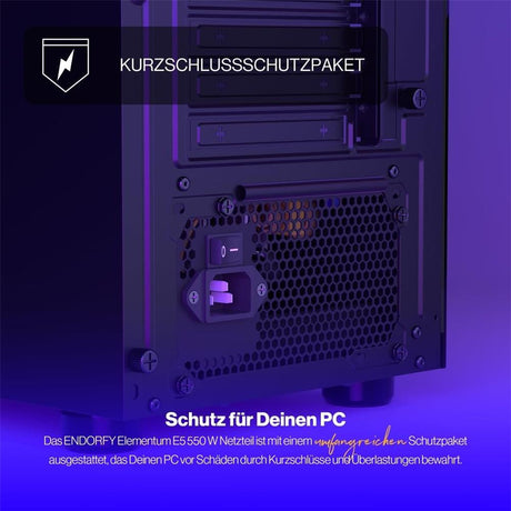 ENDORFY Elementum E5 550W ATX PC Netzteil mit 80 PLUS Zertifizierung