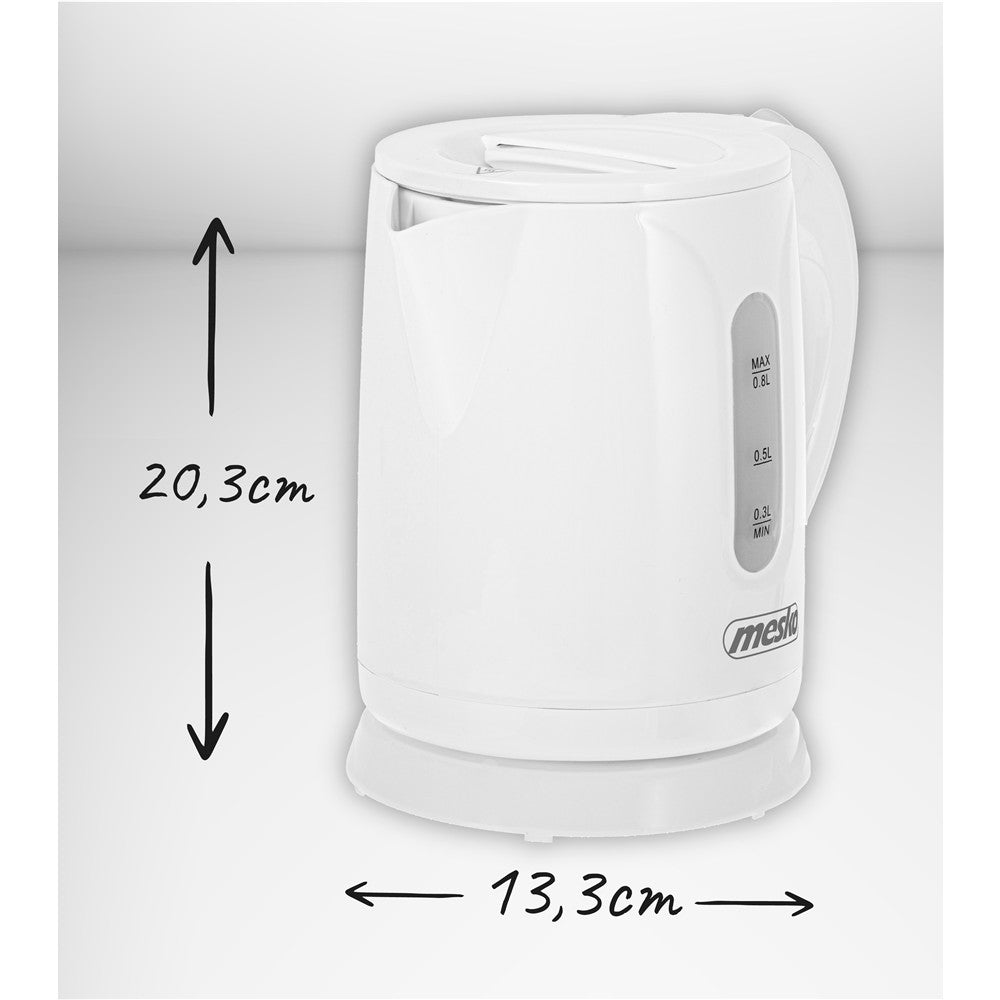 Mesko MS 1376 Wasserkocher aus Kunststoff, 0,8 l billig günstig klein handlich 850 W