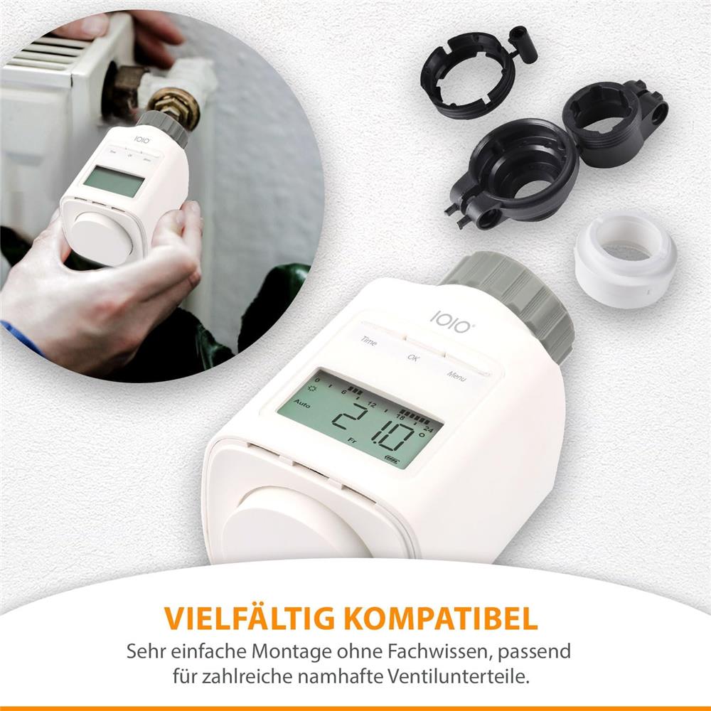 IOIO HT 2000-23 elektronisches Heizkörperthermostat 6er Pack programmierbar Heizthermostat digital