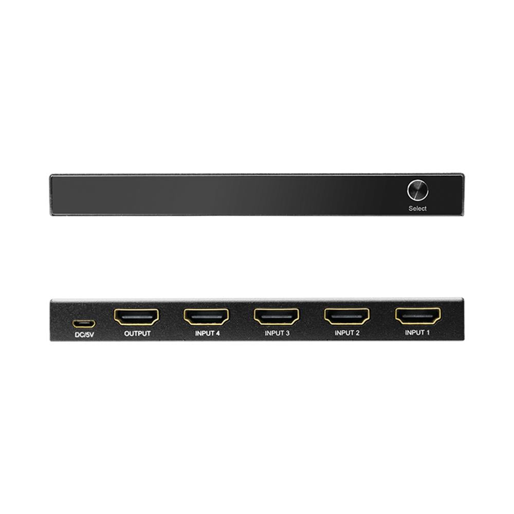 LogiLink HDMI-Switch 4x1-Port, 4K/60 Hz, HDCP, HDR, CEC, RC Schwarz