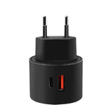 LogiLink Steckdosenadapter Dual-USB mit USB-C PD und USB-A QC 3.0, 20W, Schwarz