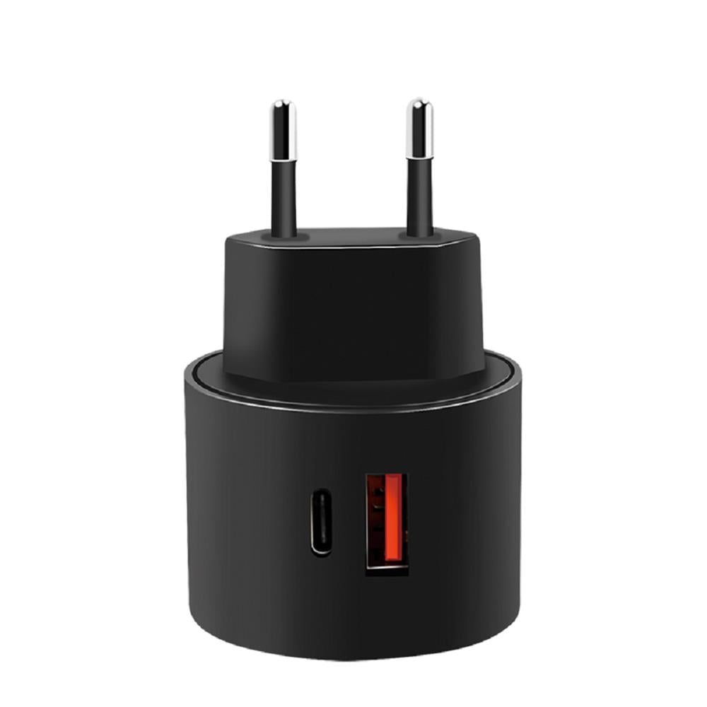 LogiLink Steckdosenadapter Dual-USB mit USB-C PD und USB-A QC 3.0, 20W, Schwarz