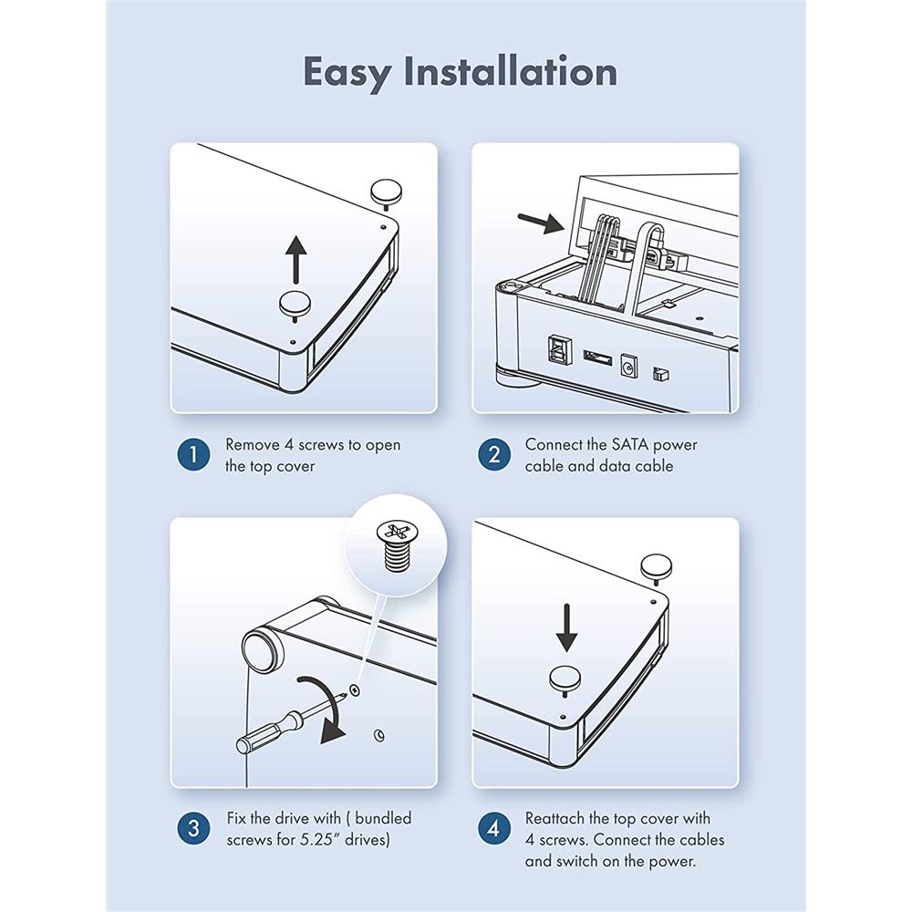 GRAUGEAR Externes Gehäuse für 5,25" SATA Laufwerke