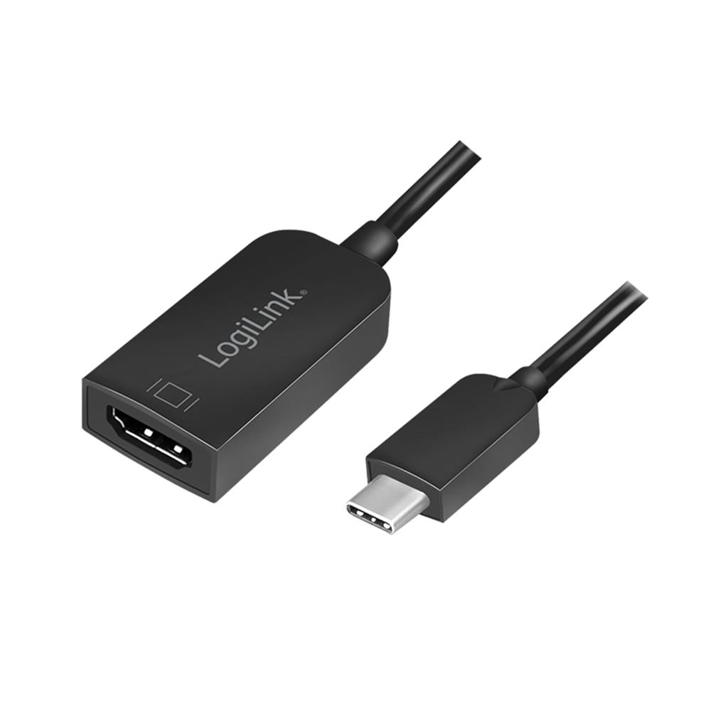 LogiLink USB 3.2 Gen1 Type-C Adapter USB-C-Stecker zu HDMI-A-Buchse 4K/30 Hz schwarz 0,15 m