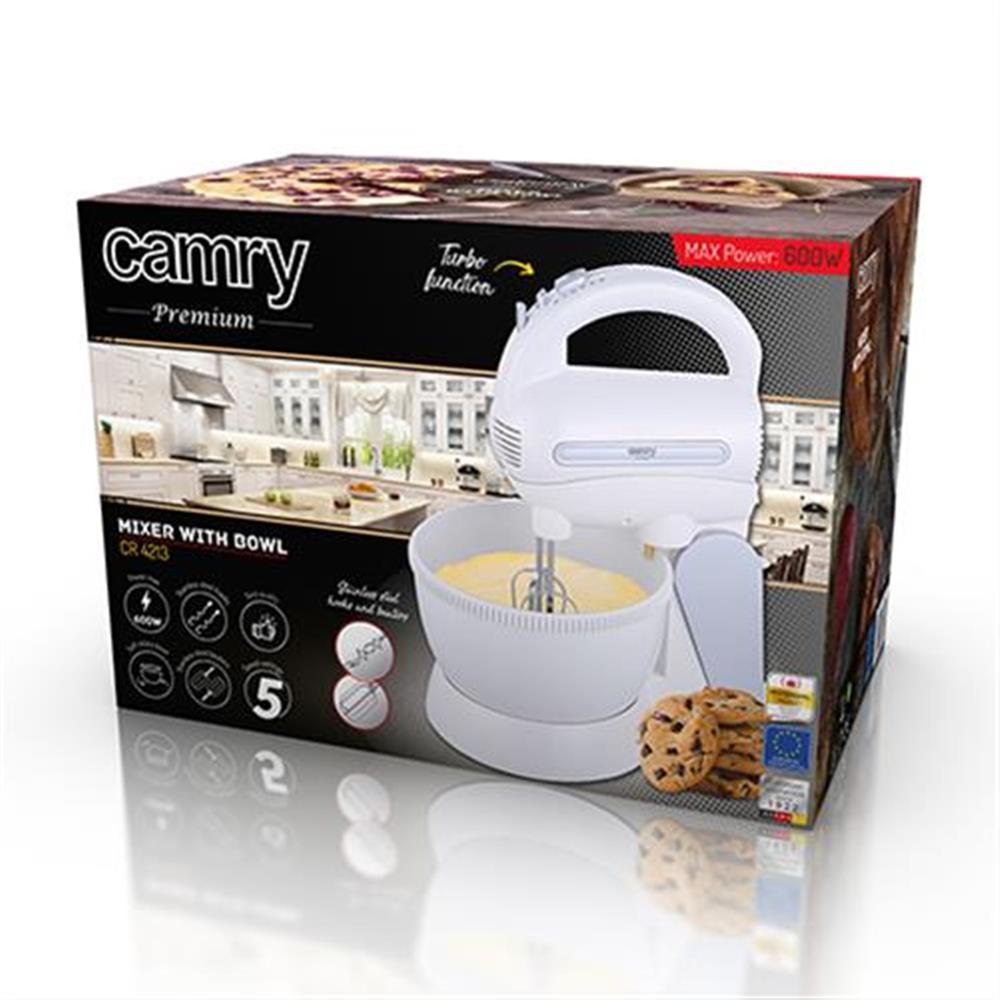 Camry CR 4213 Handmixer mit Rührschüssel weiß