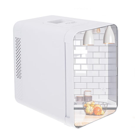 Adler AD 8085 Minikühlschrank mit Spiegel 4 L Weiß, tragbar fürs Auto