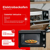 Adler AD 6028 Elektrobackofen 60L Mini Backofen Umluft Timer Drehspieß schwarz