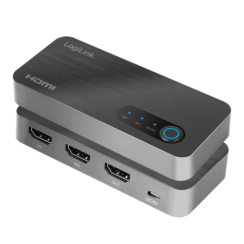 LogiLink HDMI-Switch 2x1-Port 8K/60 Hz HDCP HDR VRR CEC