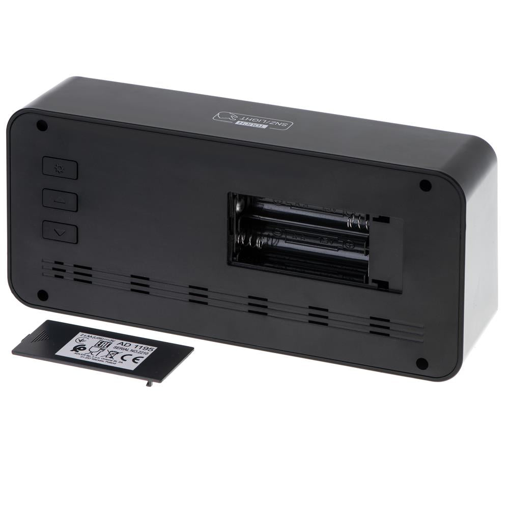 Adler AD 1195b Digitaler Wecker batteriebetrieben mit Temperaturanzeige Schwarz