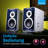 Edifier QR30 Weiß – Aktiver 30W Desktop-Lautsprecher mit Bluetooth 5.4 & RGB