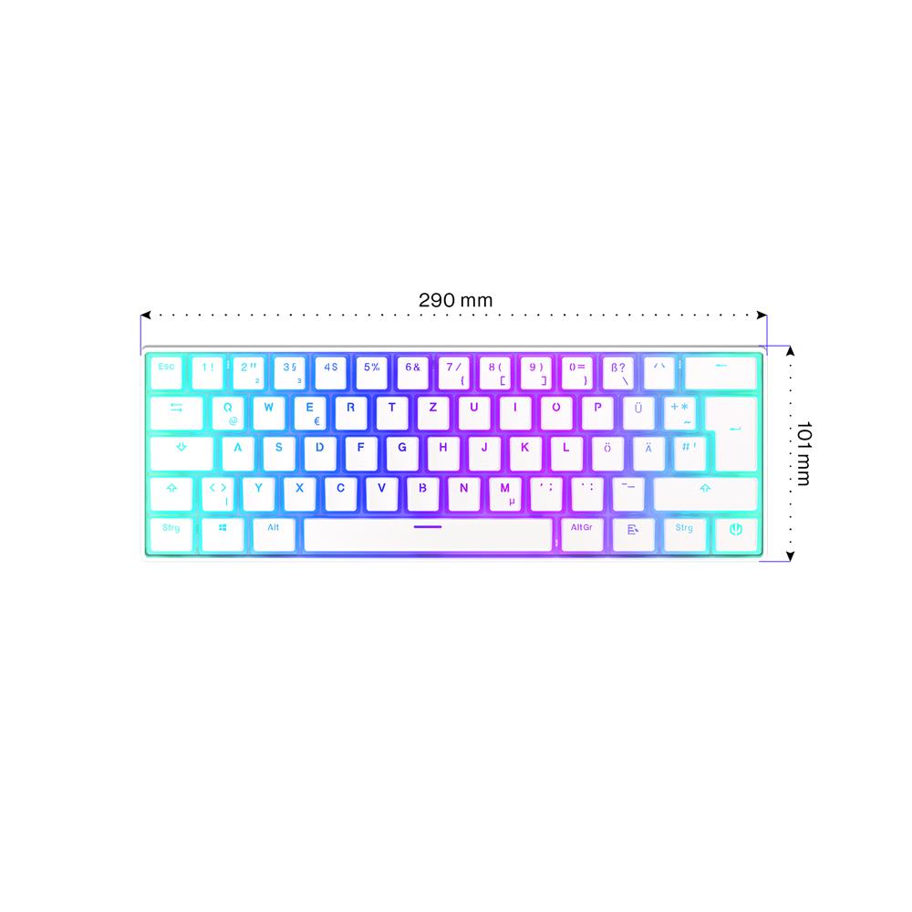 ENDORFY Keyboard Thock Compact Wireless, Tastatur, DE-Layout, Weiß, Kabellos, Beleuchtet