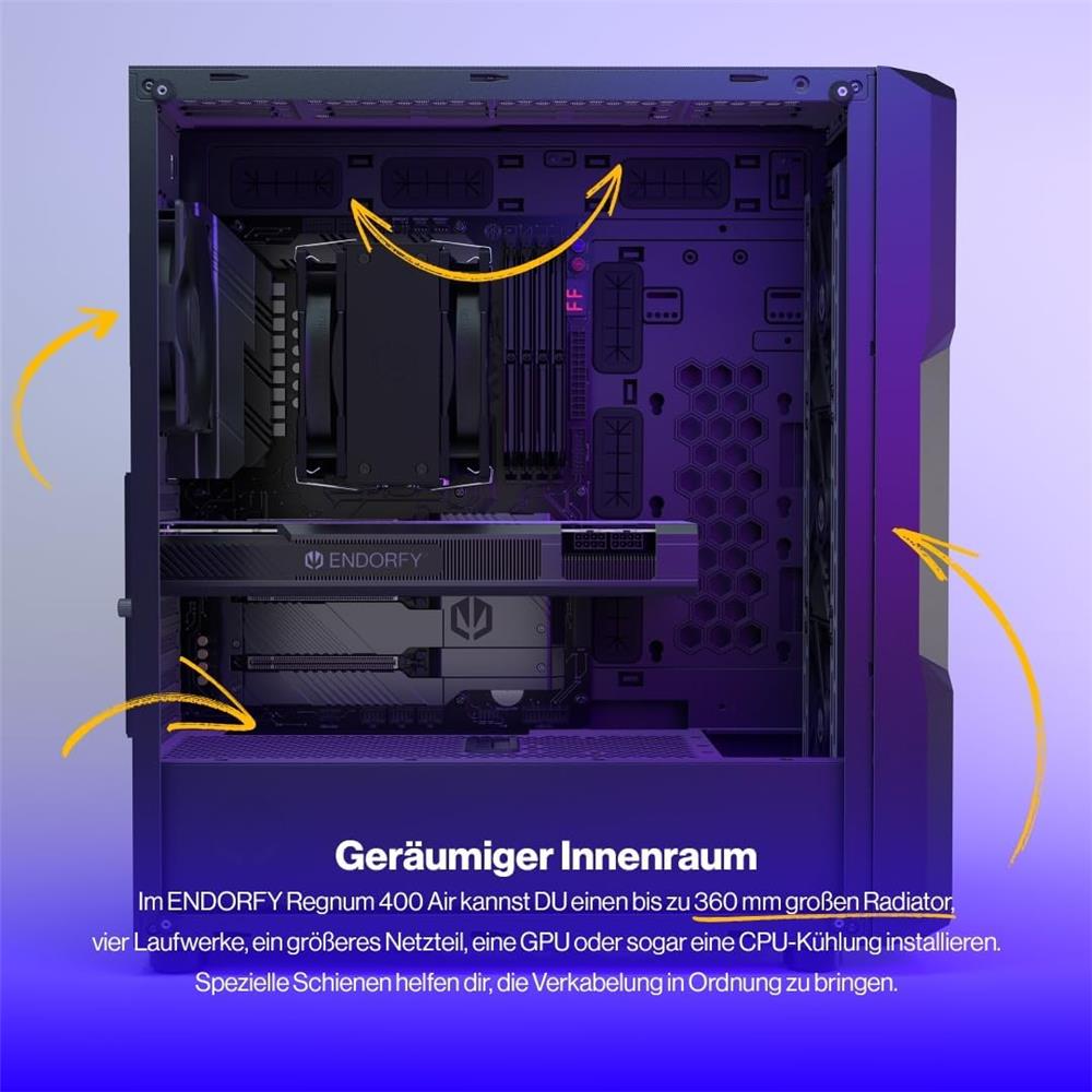 ENDORFY Regnum 400 Air ATX PC Gehäuse mit Glasfenster