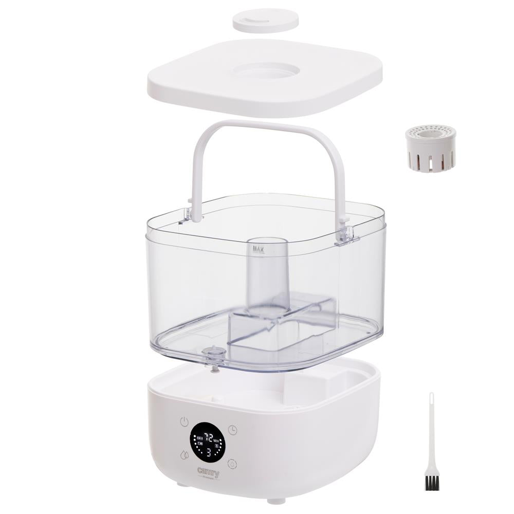 Camry CR 7973 Ultraschall-Luftbefeuchter weiß – 5 L, LED-Display, Aromatherapie