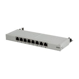 LogiLink Mini Patchpanel Cat.6A mit 8 Ports geschirmt, Desktop, 0,5 HE, lichtgrau